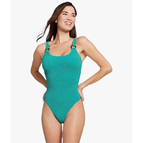 Shade and Shore Teal Swimsuit One Piece Size Medium New - Picture 1 of 6
